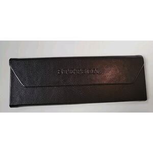 STETSON Designer Glasses Case Dark Brown Triangle Magnetic Closure